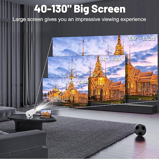 Portable Mini Projector, 4K 1080P Full HD Projector